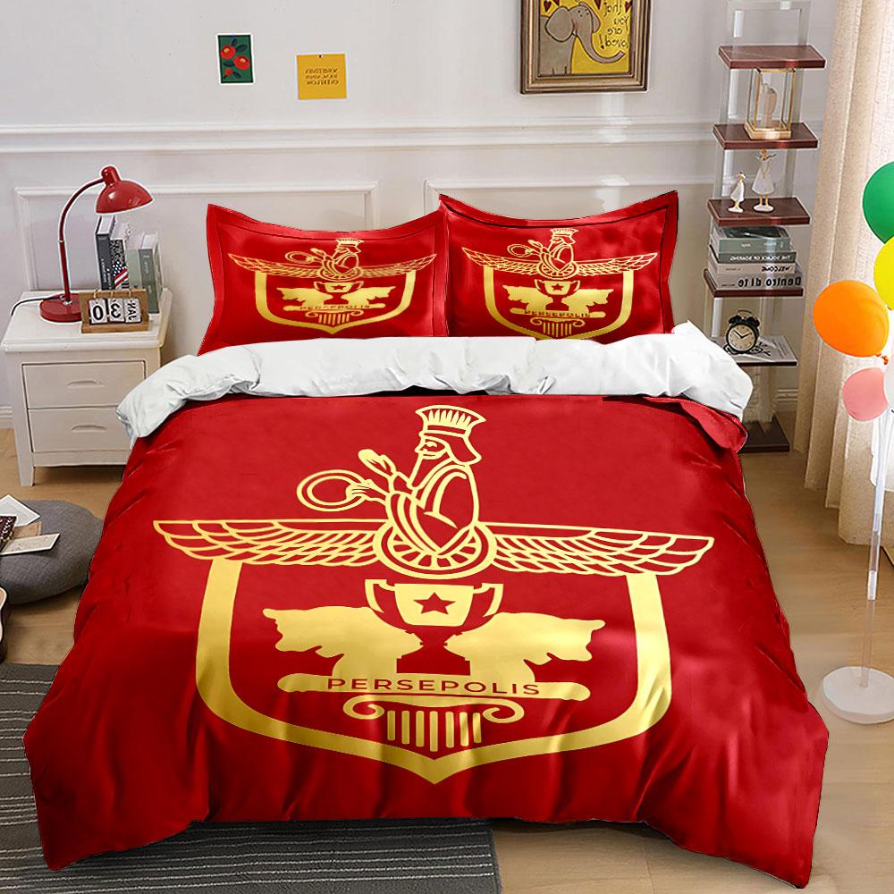 Rotes Persepolis Logo Bettwäscheset Bettwäsche Bettbezug Set Bettbezug Kissenbezüge (1 * Bettbezug 2 * Kissenbezüge, ohne Bettdecke)