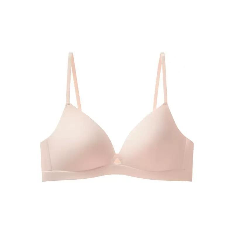 French seamless underwear women's small breasts gather without steel rings, fashionable and simple women's upper support anti-sagging collection