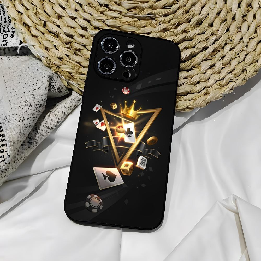 Dice Poker Casino Phone Case for iphone 16 15 Pro 14 13 Mini 11 12 Max Xr X Xs 7 8 Plus Black soft shell Cover