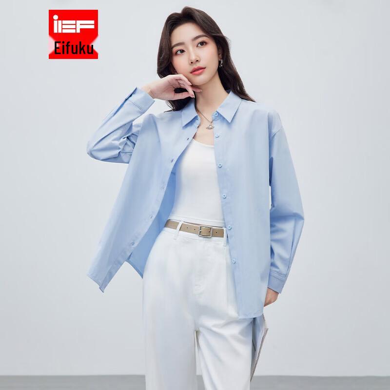 IEF Women s Solid Color Versatile Shirt L