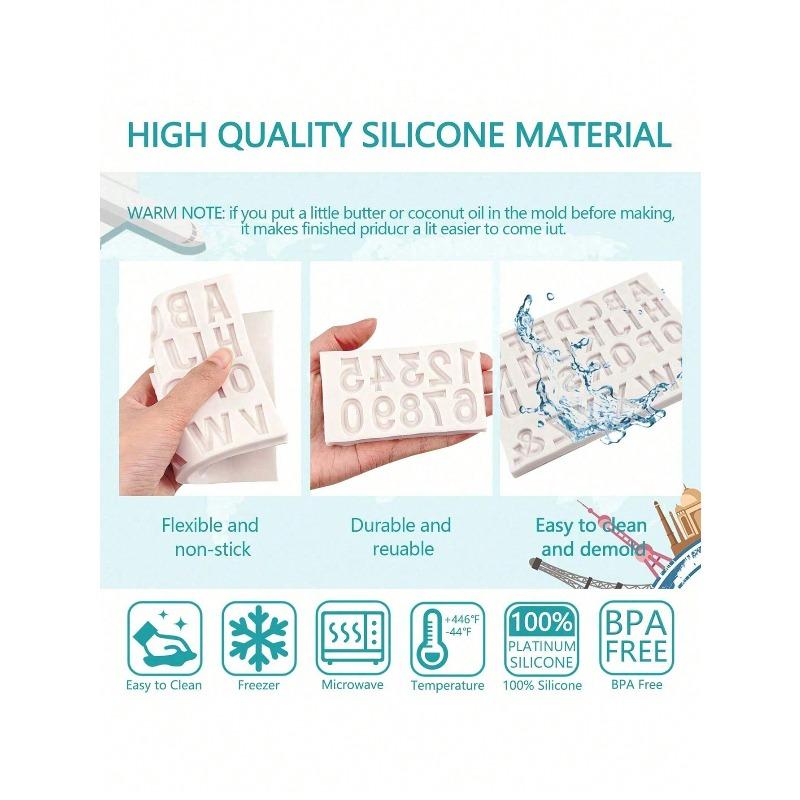 Silicone Alphabet A-Z Embossed Fondant Chocolate Baking Molds,Silicone Fondant Molds, For Decorating Birthday Cake Candy Chocolate DIY Craft Projects