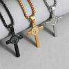 Cruz De San Benito Kreuz Edelstahl Schutz Anhänger Halskette für Männer Frauen Heiliger Benedikt Religiöses Geschenk