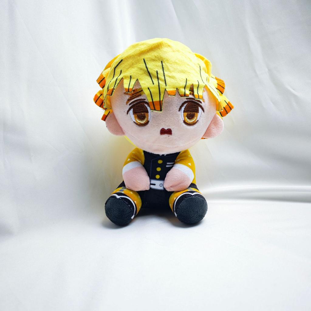 Anime Peripheral Sitting Posture Ghost Extinguishing Blade Figure Plush Toy Butterfly You Bean Charcoal Jiro Doll