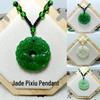 Pixiu Jade Pendant Necklace with Peace Buckle - Unisex Long Sweater Chain