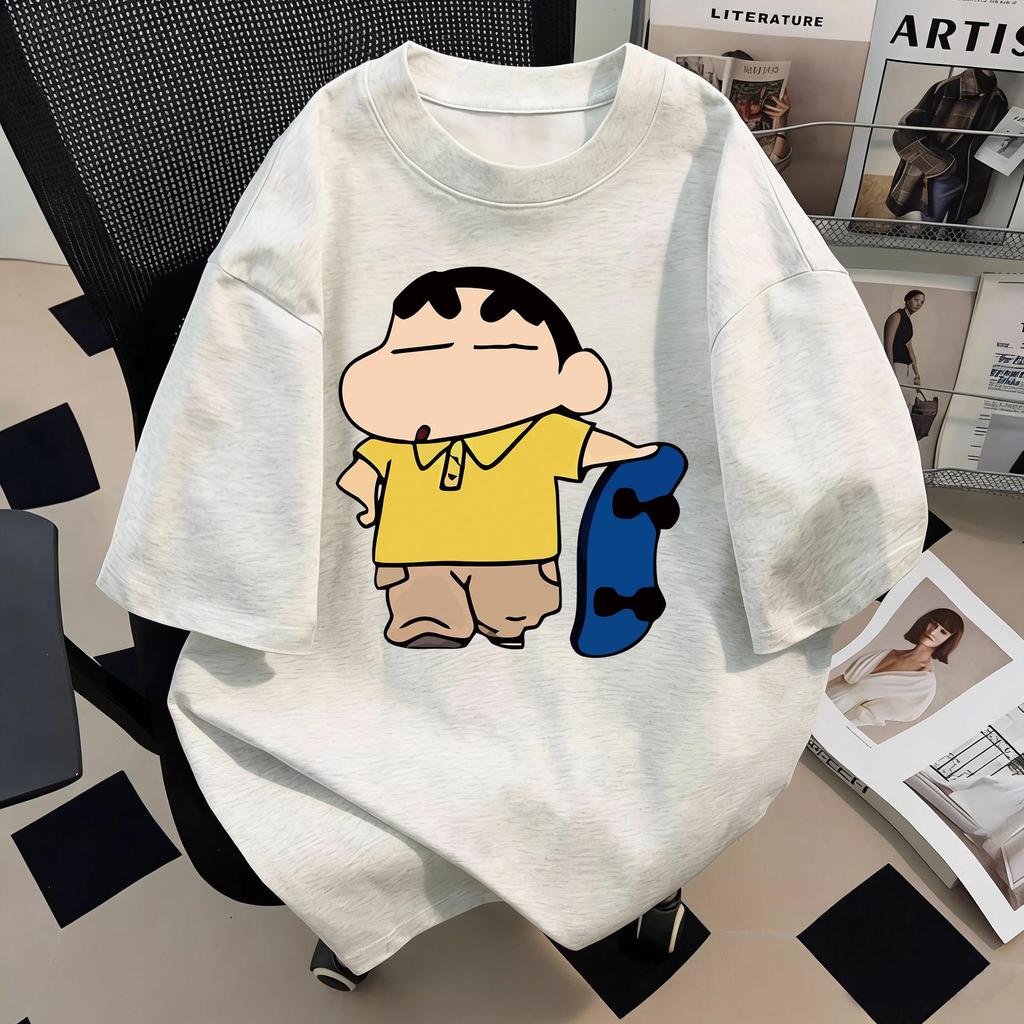 Crayon Shin-chan Unisex Retro Cotton T-shirt - Summer Short Sleeve, Loose Fit