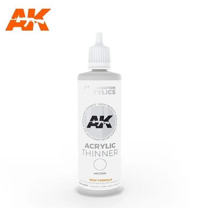 Diluant acrylique - AK Interactive - AK11500 - 100ml - Haute qualité - Performance aérographe