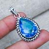 Blauer Topas Naturstein Schmuck Anhänger 925 Massives Sterlingsilber Für Hochzeitsgeschenk
