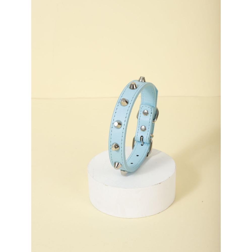 Punk Rivet Pet Collar Explosive Domineering Metal Buckle Adjustable Cat and Dog Universal Neck Cover Leather Collar