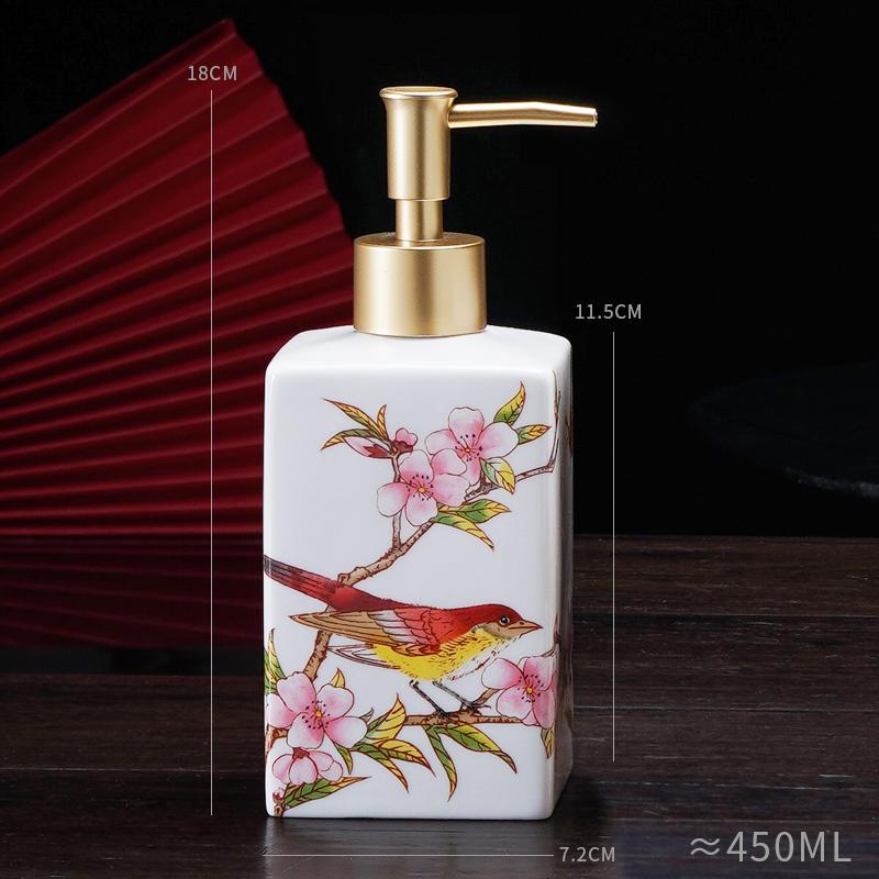 New Chinese Ceramic Press Bottle Lotion Bottle Shampoo Bath Gel Sub Bottle Soap Dispenser Bathroom Accessories Shampoo Dispenser