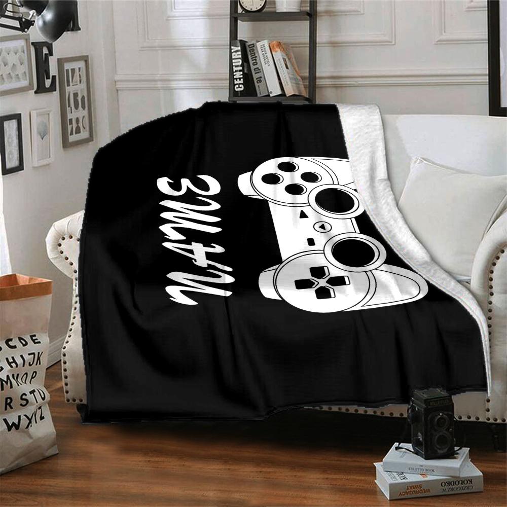Custom Name Game Controller Theme Printed Blanket - Perfect for Couch, Bed, Travel & Outdoor Use | Machine Washable, Cozy & Durable.