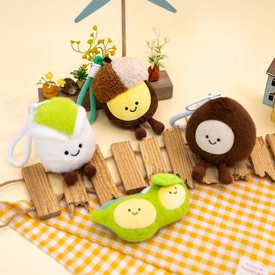 Pistachio Nut Plushies Backpack Pendant Stuffed Macadamia Nuts, Chestnuts, Peanuts, Peas Doll Birthday Gift