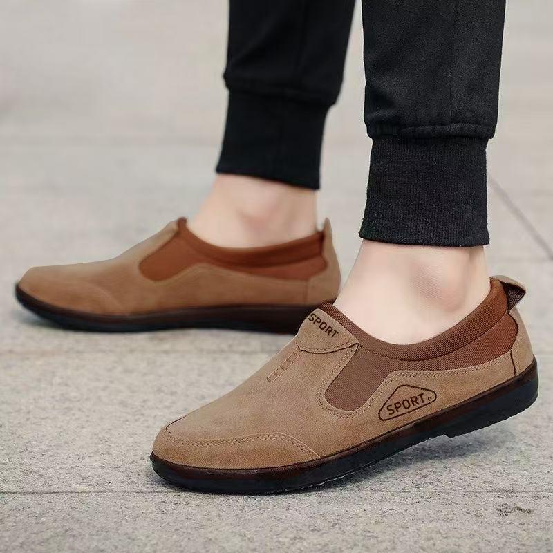 Large size men's shoes 2025 autumn new casual shoes low top fashion comfortable leather flannel driving shoes business hiking shoes