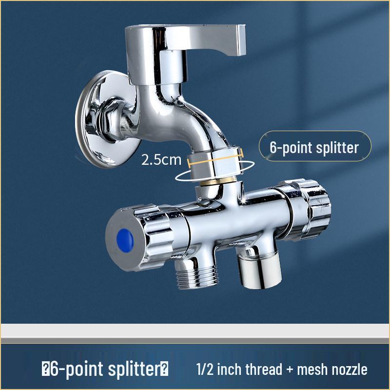 Dual Outlet Faucet Splitter - Two-Way Connector for Washing Machine Inlet Hose