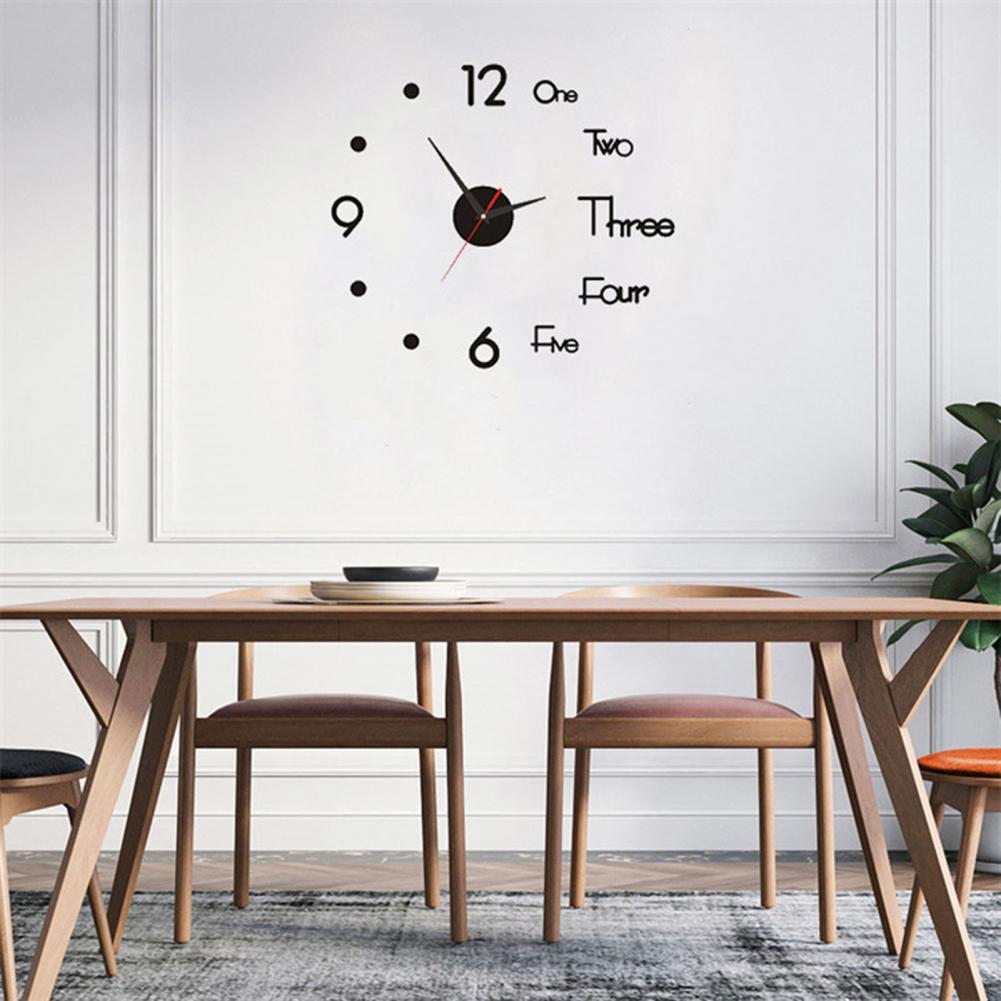 3D DIY Wall Clock Simple Installation Quiet Wall Clock Battery-Powered Modern Nordic Wall Clock for Living Room Bedroom