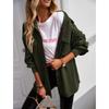 Women's Winter Solid Color Button Corduroy Long Sleeve Jacket Loose Coat