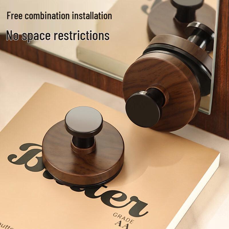 LIEI Walnut Wood Grain Suction Cup Hook