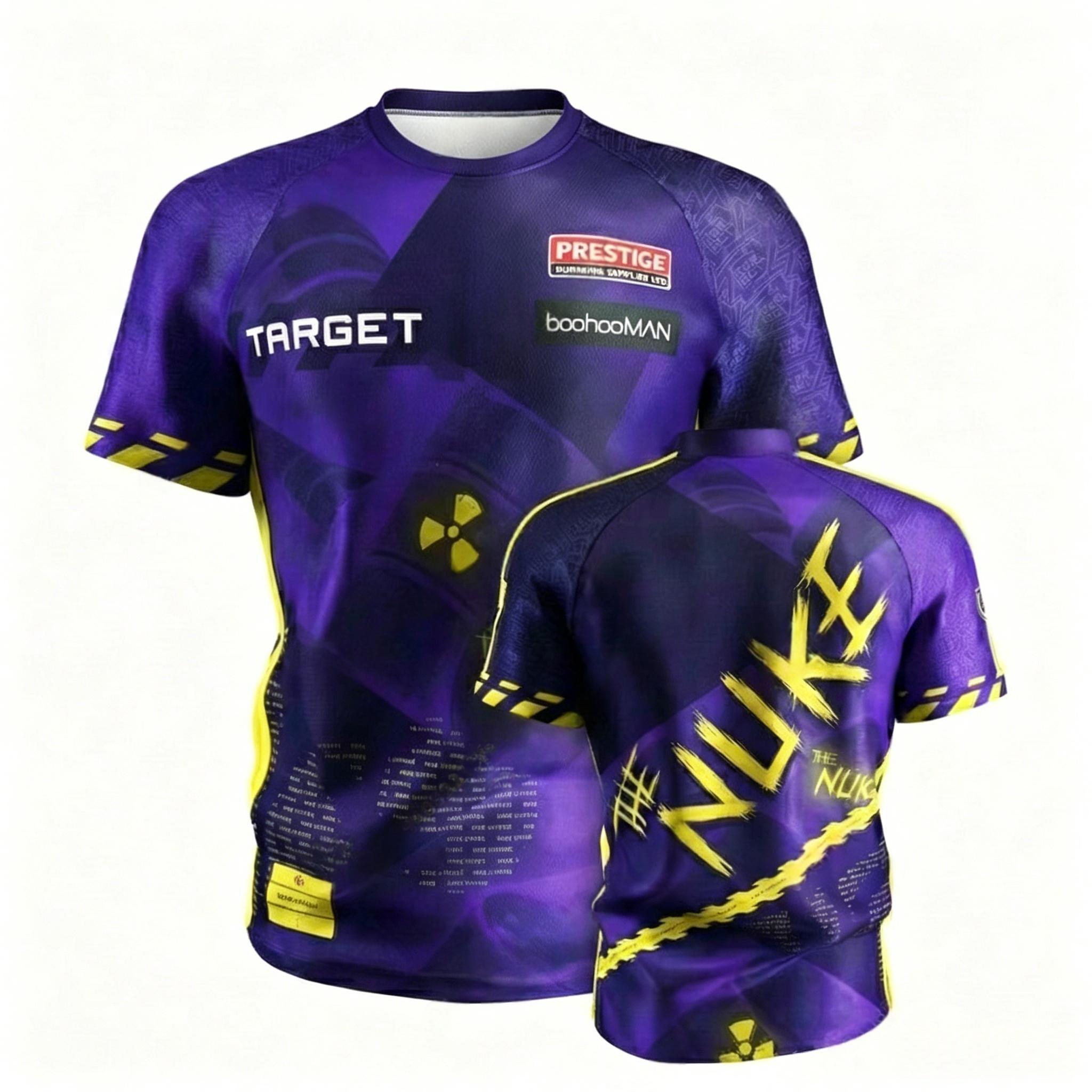 2026 PDC Luke Littler Dart Trikot The Nuke Herren Rundhals 3D Druck T-Shirt Kurzarm Sportlich Lässig Herren T-Shirt Tops Fan Geschenk Kinder 6XL