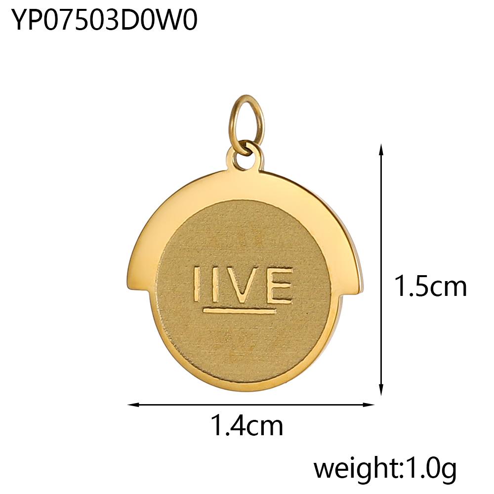 CARLIDANA Gold Plated Jewelry Laser Engraved Logo Tags Pendant Jewellery Oval Stainless Steel DIY Name Round Coin Disc Charm