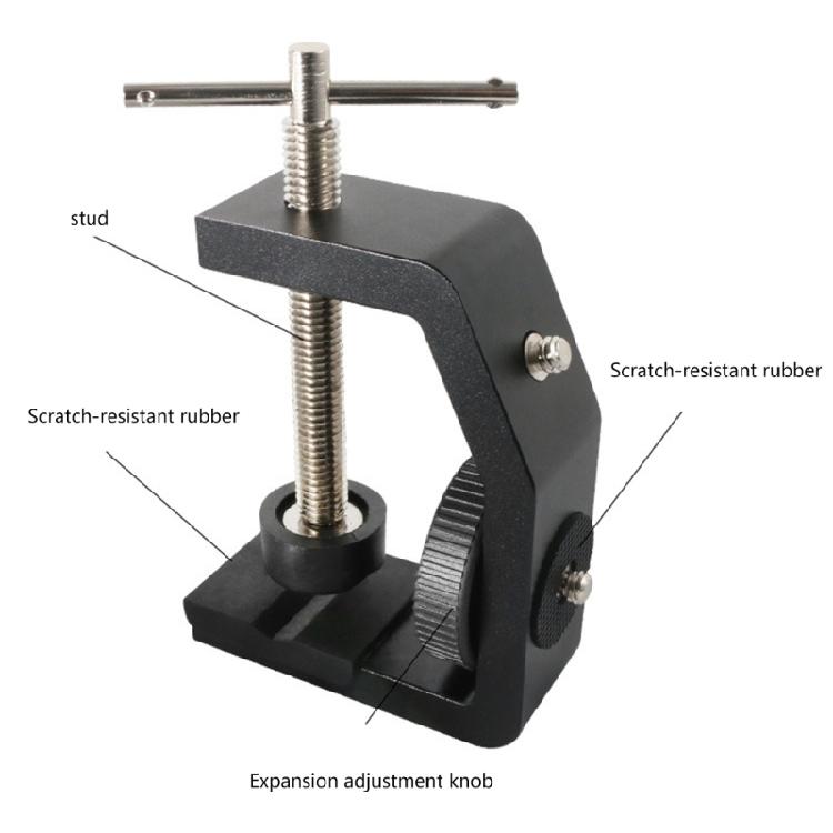 Adjustable Camera Desk Clamp with 1/4Inch Mounting Points for Studio Cameras and Monitors Photography Accessaries