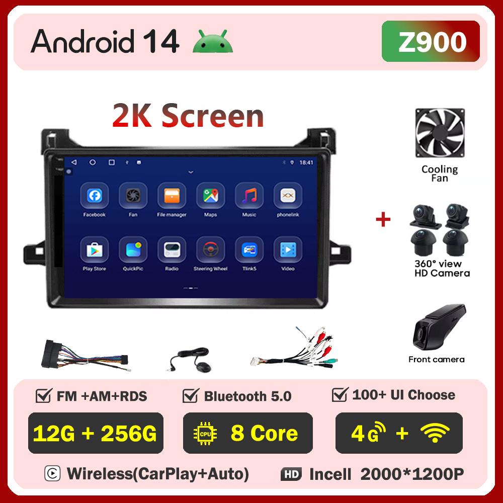 Car Multimedia Player For Toyota Prius XW50 2015 2016 2017-2020 Android 14 Intelligent Car Systems Mirror Link GPS Navigation