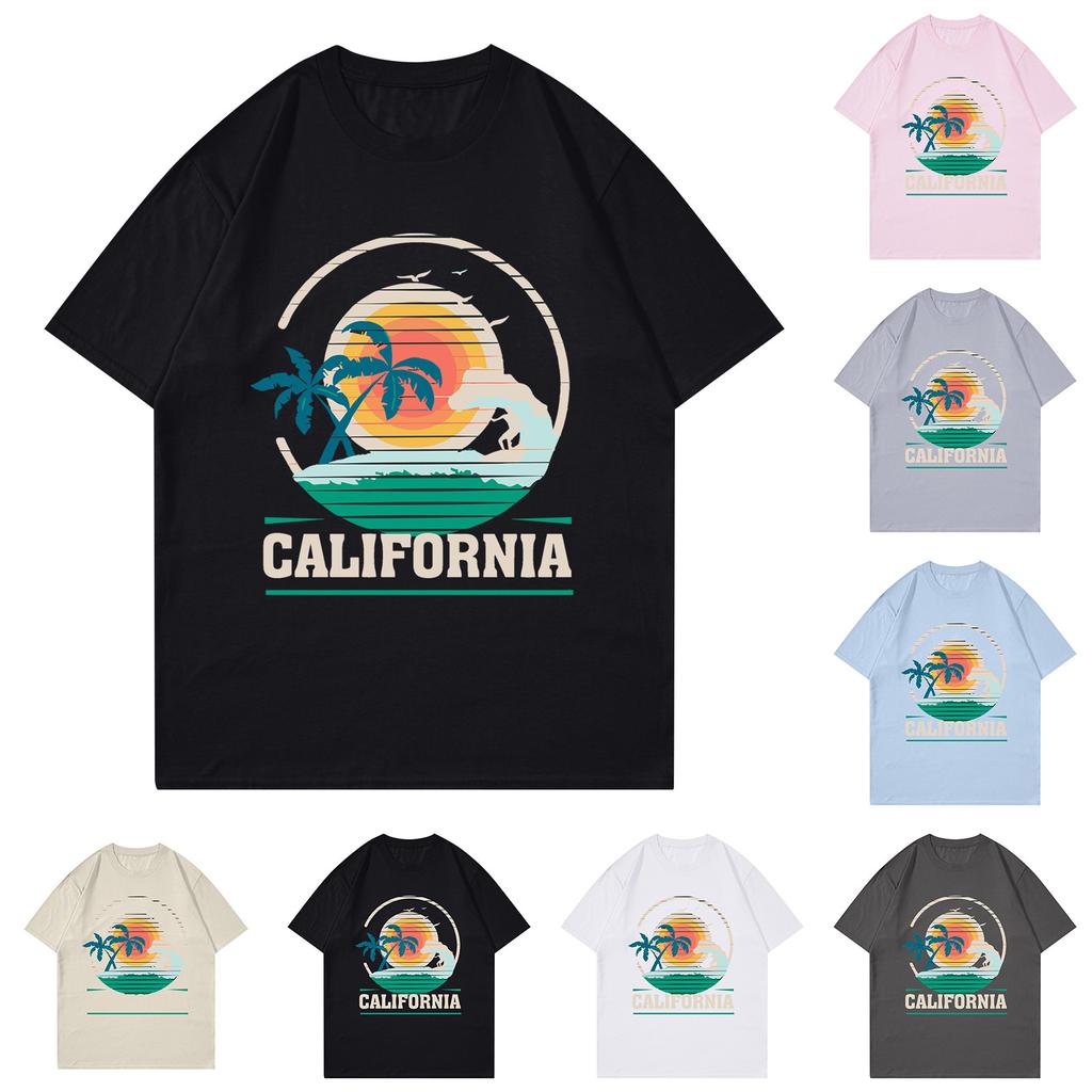 Unisex T-shirt Casual Loose Top Comfortable Round Neck T-shirt