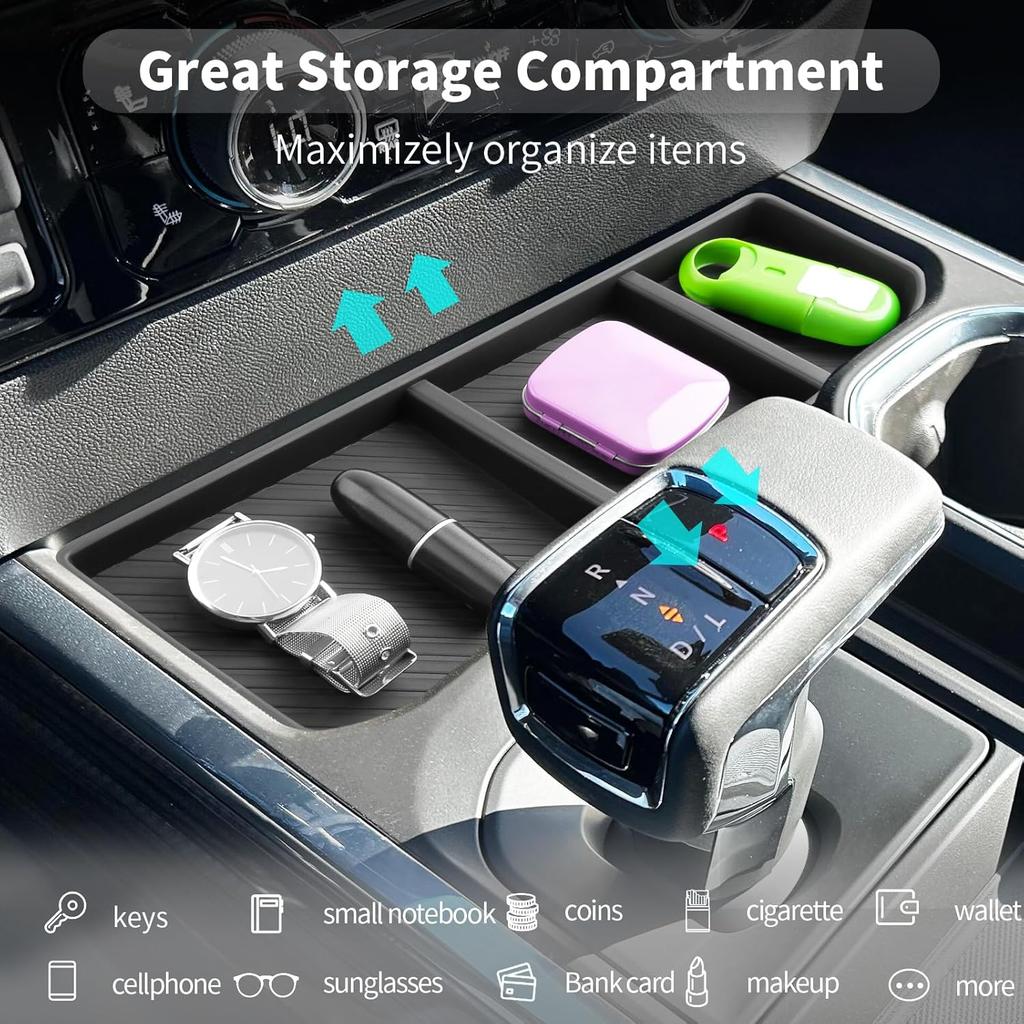 CDEFG for 2023 2024 2025 Chevy Silverado GMC Sierra Lower Console Organizer, Silverado Sierra 1500 Accessories Center Console Organizer Glove Box