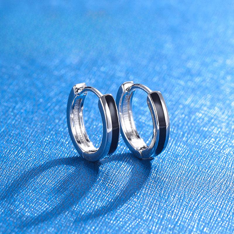 

Earrings Men s Senior Sense Niche Design Cool Handsome Black Earrings Striped Sleeping Boys Ear Buckle