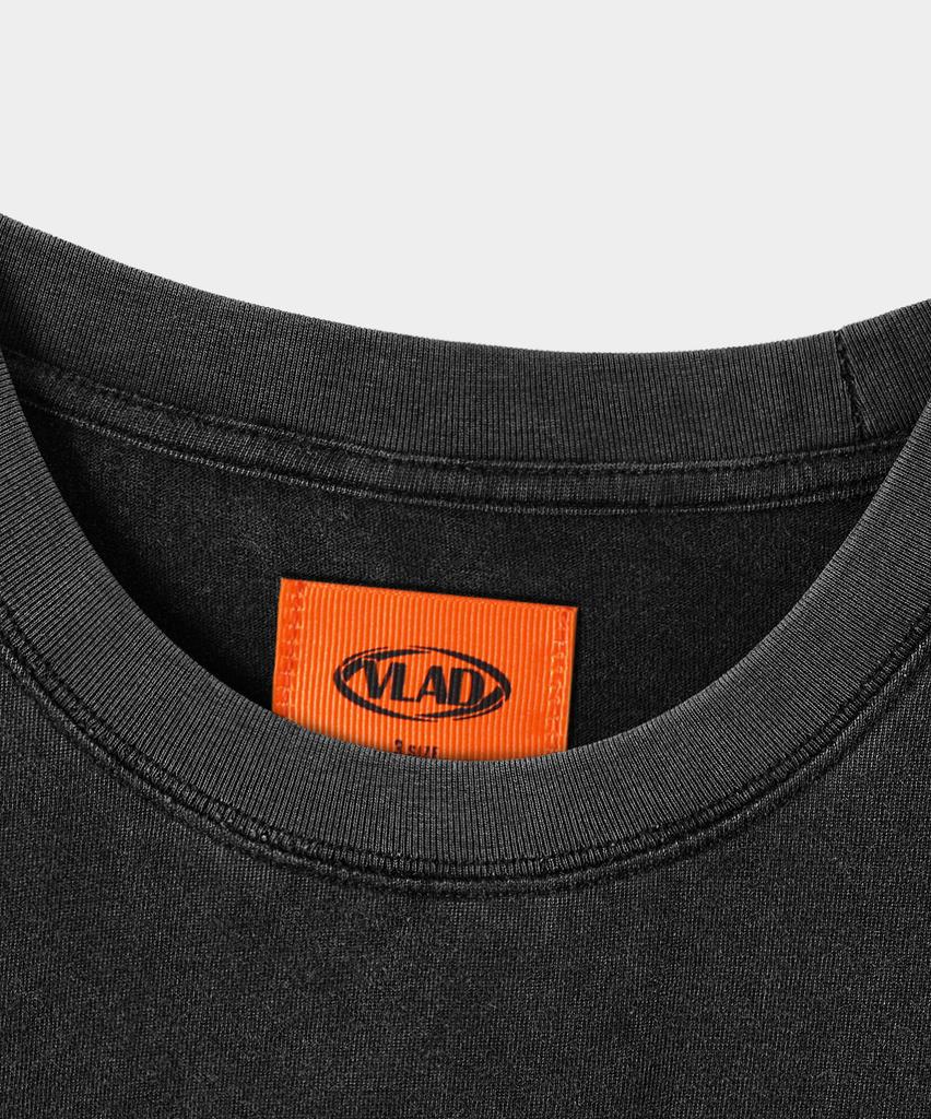 Dimiteulibeullaeg Vlad Punk Semi-Crop T-Shirt_Pigment Charcoal