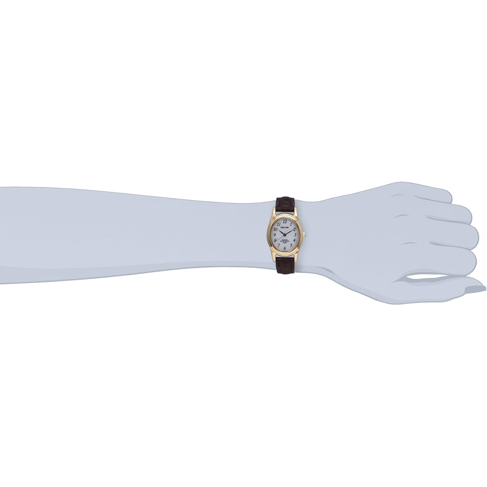 Citizen Q&Q Analog Solar Waterproof Watch with Leather Strap for Women White Brown
