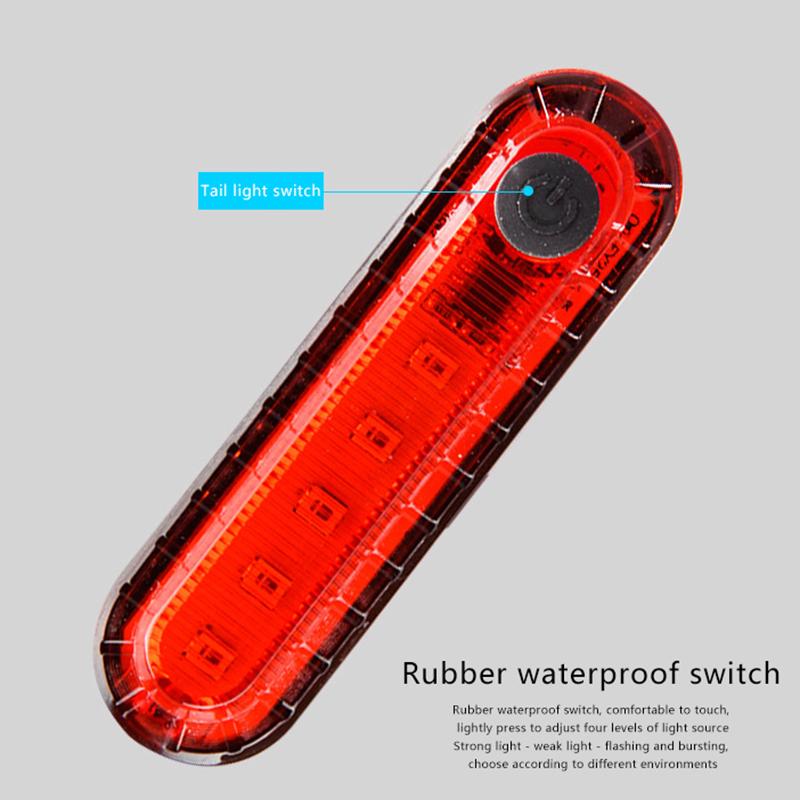 Bike Rear Tail Light Usb Rechargeable Red Led Bright Taillights Fit On Any Bicycle/Helmet Easy To Install For Cycling Safety