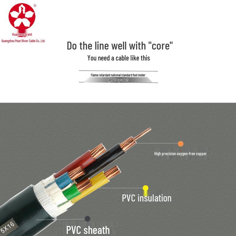 ZC-YJV3 4 5-Core Flame-Retardant Oxygen-Free Copper Cable - National Standard