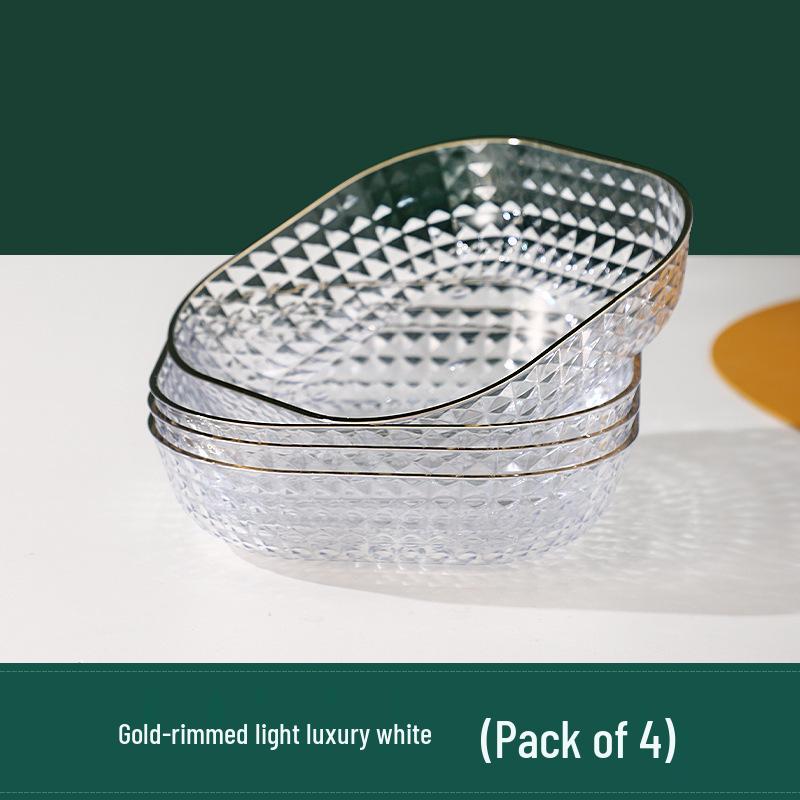 Nordic Luxury Bone Dish: Small Gold-Rimmed Snack & Fruit Plate, New Model.