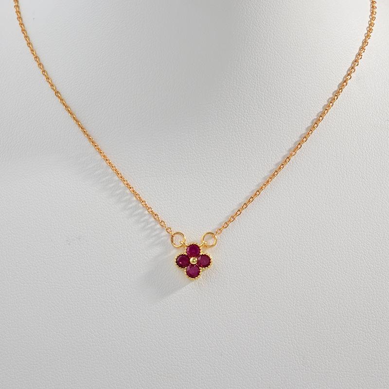 

S925 Silver Zircon Four-Leaf Clover Petal Patter Pendant Necklaces For Women Delicate Wedding Jewelry SL31