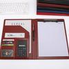 A4 Padfolio Man PU Padfolio File Folder Portfolio Business Document Holder Metal Clipboard Pad Document Organizer Holder Office