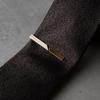 Tabarat Tie Clip and Cufflink Made in Geometric Light Gold Men's Set, Japan, Brass, Design,