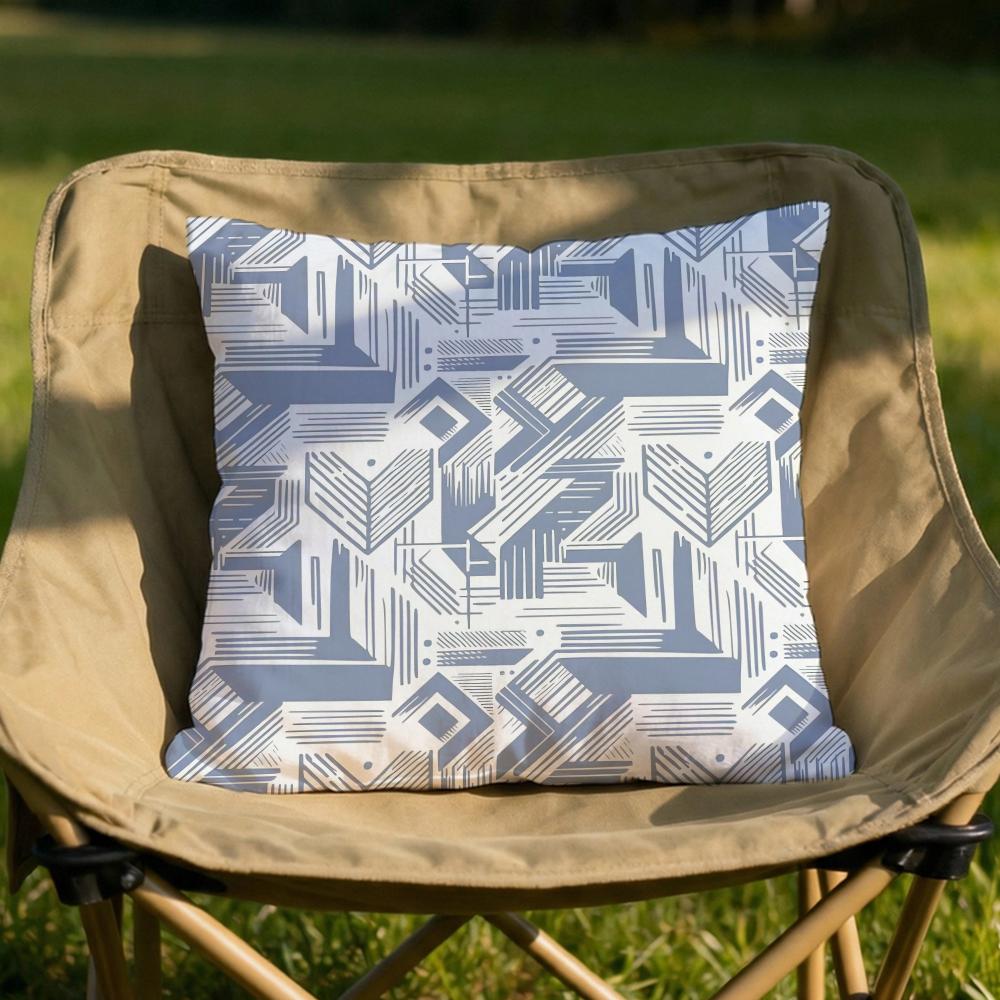 

Geometric Ink Blue Cushion Cover Soft Reversible Durable Pillow Cover MultiScene Use for Home Car Daily Comfort 30x30cm