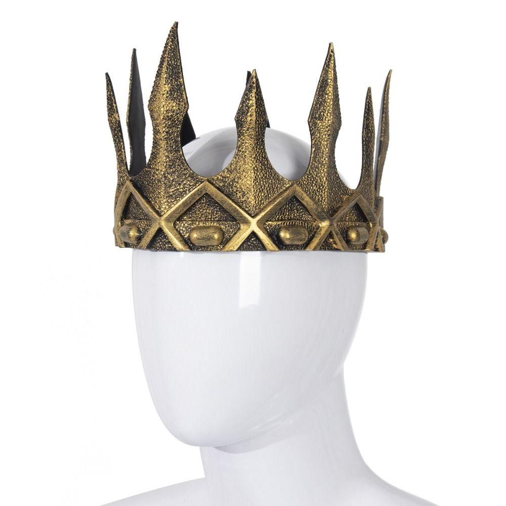 Medieval King Crown Vintage Halloween Costume Headwear Men Headband  Stage Performance