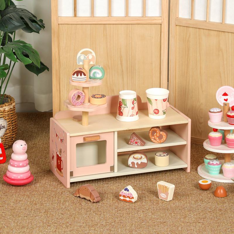Pretend Bakery Wooden Store Toy Child Realistic Pastries Educational Interaction