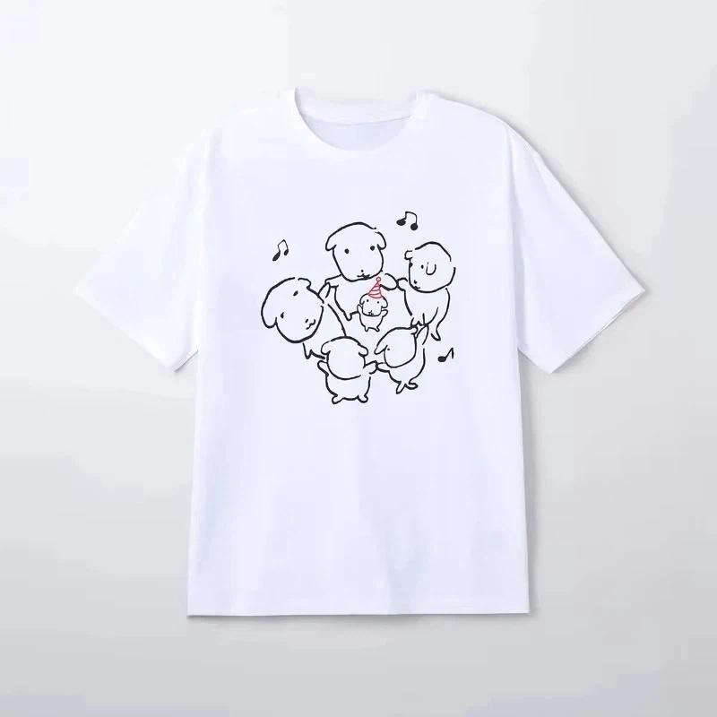 Interesting Graphic Korean-style Women's T-shirt Fashionable Harajuku Short-sleeved T-shirt Casual Summer Y2k Puppy Printed Tee