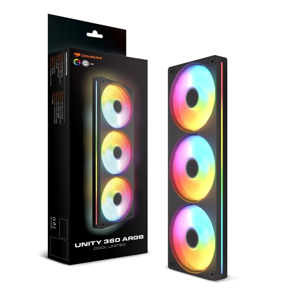 COUGAR Unity360-FB ARGB One-piece Molded Single-frame Fan [UNITY ARGB] Series 360mm Standard Rotation Black Model [CF-UN360FB-RGB]