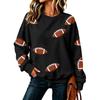 Women's Casual Neck Sweatshirt with Rugby Print