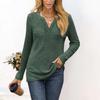 European & American Autumn/Winter V-Neck Loose Long Sleeve Women's T-Shirt