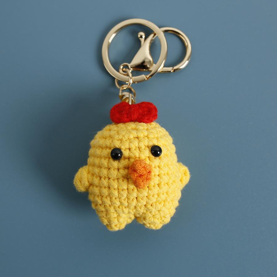 Cute Kapibala Crochet Keychain Mini Animal Crochet Key Ring Kawaii Handmade Pendant Decor for Bag Gift