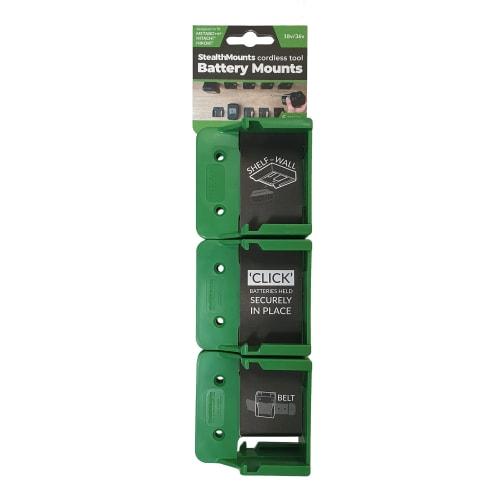 Stealth Mount Battery Mount for HiKOKI/Metabo HPT/Hitachi 18V, Pack of 6, Green, BM-MHH18-GRN-6