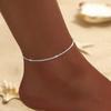 Sparkling Thin Chain Anklet Bracelet for Women Zircon Cross Pendant Bracelet On Leg Foot 2026 Trendy Boho Summer Beach Jewellry