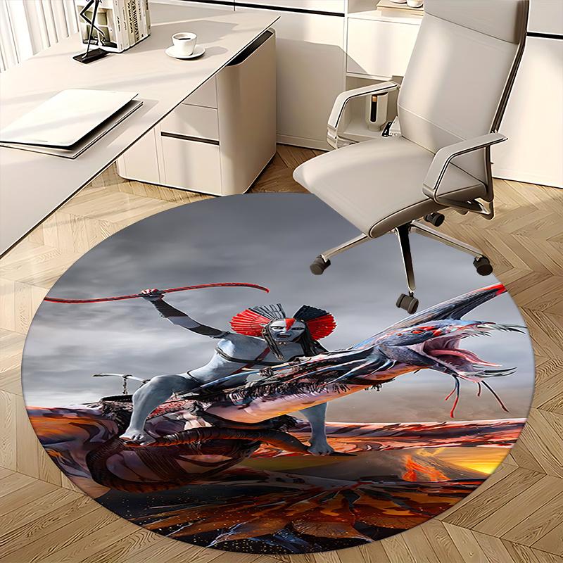 Fantasy Warrior Chair Mat Round Carpet for Home Decor, Office Use, Gift Idea Bedroom and Living Room0166b