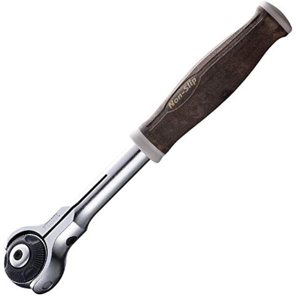 VESSEL (VESSEL) Woody Swivel Ratchet Handle Non-slip Grip 1/4 inch (6.35mm) insertion angle HRH2-SW