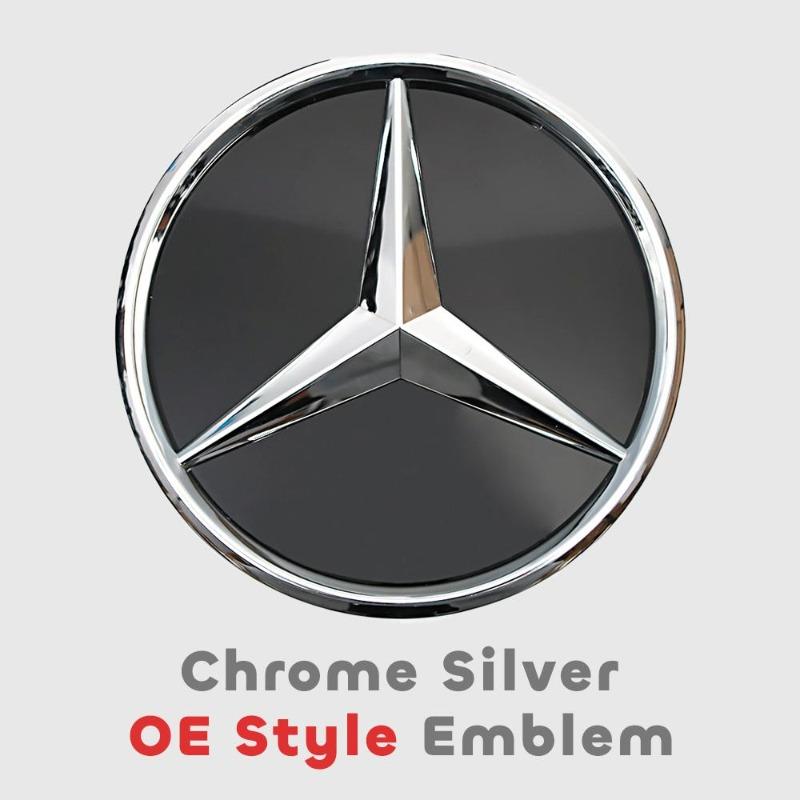 Přední mřížka Hvězda Logo 3D Zrcadlový Znak S LED Osvětlením Chrom Stříbrná Lesklá Matná Černá Pro Mercedes Benz E-Class W213 16-20