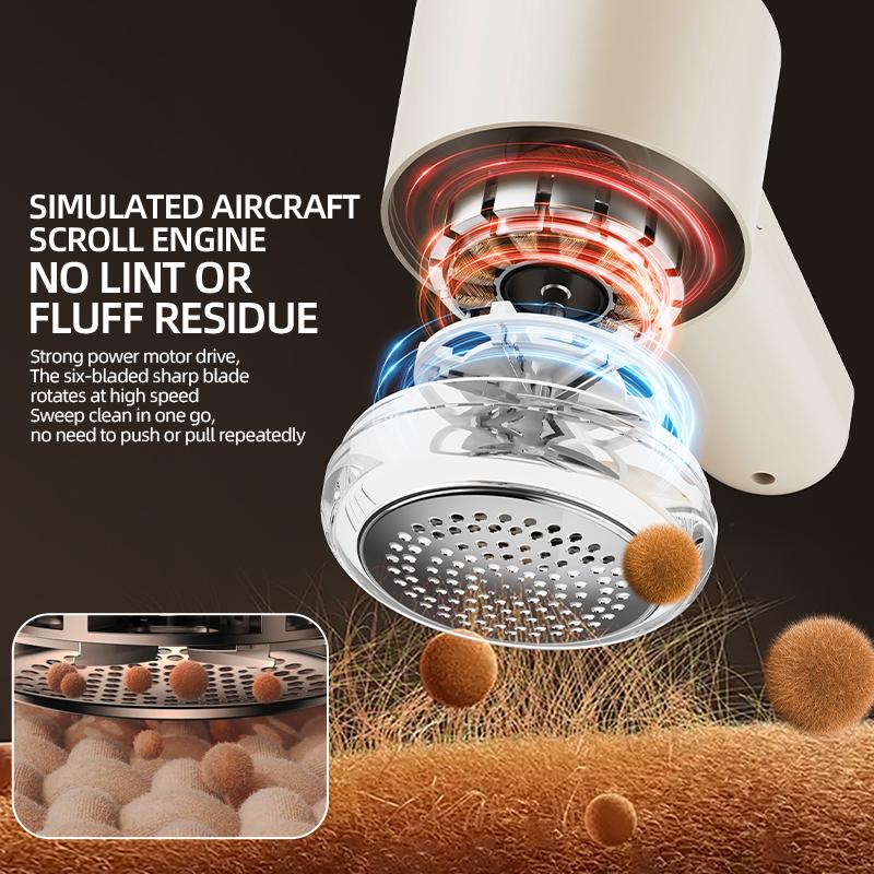 Hair Ball Trimmer Fabric Shaver Lint Remover Upgraded 6 Blade Design Fuzz Shaver Rechargeable for Travel Home Type C Charging