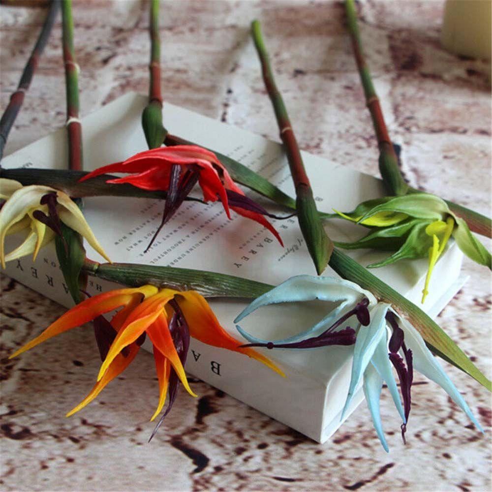 Silk Long Stem Wedding Home Decor Tropical Flowers Latex Flowers Artificial  Flowers Crane